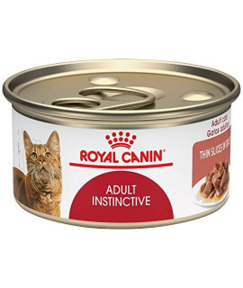 Royal Canin Feline Health Nutrition Adult Instinctive Thin Slices in Gravy Canned Cat Food, 3 oz can (Pack of 24)