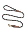 Mendota Pet Snap Leash - British-Style Braided Dog Lead, Made in The USA - Black confetti, 12 in x 6 ft - for Large Breeds
