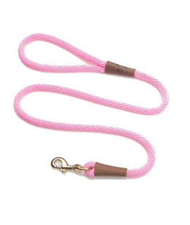 Mendota Pet Snap Leash - British-Style Braided Dog Lead, Made in The USA - Pink, 12 in x 4 ft - for Large Breeds