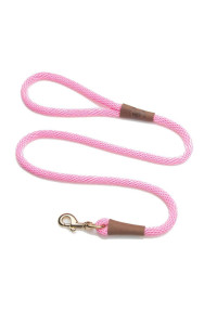 Mendota Pet Snap Leash - British-Style Braided Dog Lead, Made in The USA - Pink, 12 in x 6 ft - for Large Breeds