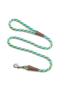Mendota Pet Snap Leash - British-Style Braided Dog Lead, Made in The USA - Seafoam, 12 in x 6 ft - for Large Breeds