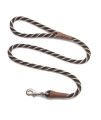 Mendota Pet Snap Leash - British-Style Braided Dog Lead, Made in The USA - Mocha, 12 in x 4 ft - for Large Breeds