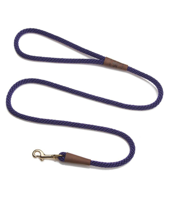 Mendota Pet Snap Leash - British-Style Braided Dog Lead, Made in The USA - Purple, 38 in x 4 ft - for SmallMedium Breeds
