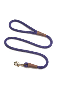 Mendota Pet Snap Leash - British-Style Braided Dog Lead, Made in The USA - Purple, 12 in x 4 ft - for Large Breeds