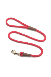 Mendota Pet Snap Leash - British-Style Braided Dog Lead, Made in The USA - Red, 38 in x 6 ft - for SmallMedium Breeds