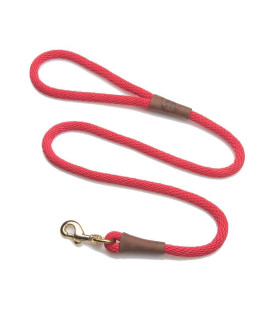 Mendota Pet Snap Leash - British-Style Braided Dog Lead, Made in The USA - Red, 38 in x 6 ft - for SmallMedium Breeds