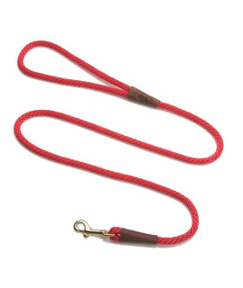 Mendota Pet Snap Leash - British-Style Braided Dog Lead, Made in The USA - Red, 38 in x 4 ft - for SmallMedium Breeds