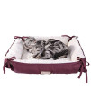 Armarkat 2-in-1 cat Pet Bed & Fleece cat Mat BurgundyIvory 16 L x 16 W x 6 H (c06HJHMB)