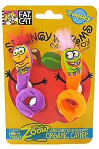 Bamboo FAT CAT 650037 Classic Springy Worms Cat Toy - 1 pack 2 count