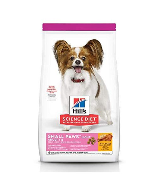 Hill's Science Diet Dry Dog Food, Adult, Light, Small Paws, Chicken Meal & Barley Recipe, 4.5 lb Bag