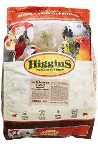 Higgins 466125 Safflower Gold Natural Food For Conure/Cockatiel, 25-Pound