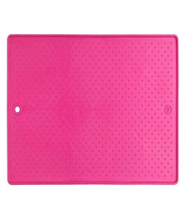 Dexas Grippmat for Pet Bowls, 13 by 19 inches, Pink