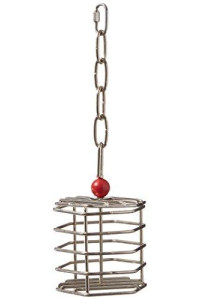 Featherland Paradise, Stainless Steel Baffle Cage, Durable Hanging Foraging Toy Feeder, Small