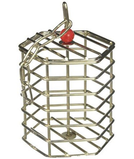 Featherland Paradise, Stainless Steel Baffle Cage, Durable Hanging Foraging Toy Feeder, Large
