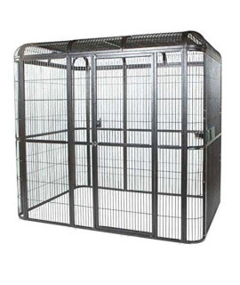 A&E Cage Co. 62 by 62 Walkin Aviary, Black
