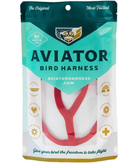 The AVIATOR Pet Bird Harness and Leash: X-Small Red