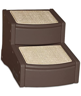 Pet Gear Easy Step II Pet Stairs, 2 Step for Cats/Dogs up to 150 Pounds, Portable, Removable Washable Carpet Tread, NEW Chocolate, 22x16x16 Inch (Pack of 1) (PG9720CH)