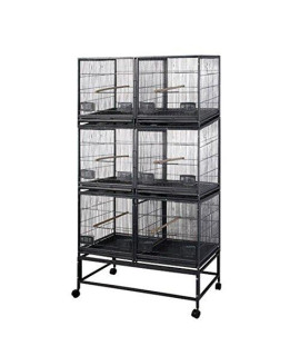 A&E Cage Co. LOR4020-3 Black 6-Unit Breeder Cage