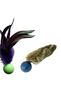 CoolCyberCats Pong Pack Cat Toys: Feather Pong & Fur Pong