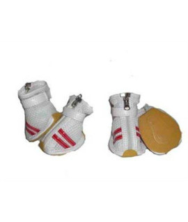 Pet Life White and Red Spring Mesh Dog Shoes XS