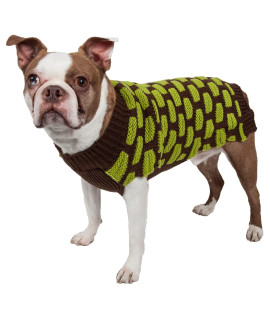 Pet Life A Weaved Fashion Pet Sweater - Designer Heavy Knitted Dog Sweater with Turtle Neck - Winter Dog clothes Designed to Keep Warm