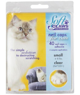 Feline Soft Claws Cat Nail Caps Take-Home Kit, Small, Clear