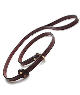 Mendota Pet Leather Slip Leash - Dog Lead - Made in The USA - Chestnut, 5/8 in x 4 ft (Standard)