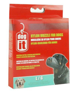 Dogit Nylon Dog Muzzle, Black, Large/7.3-Inch