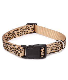East Side Collection Cheetah-Print Nylon Dog Collar, 10-16 Inch