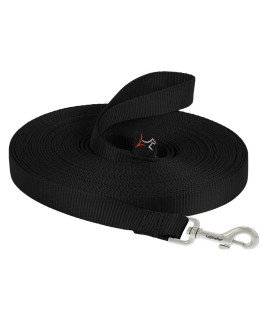 LupinePet Basics 34 Black 30-Foot Extra-Long Training LeadLeash for Medium and Larger Dogs