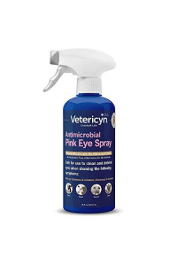 Vetericyn Plus Pink Eye Spray. Safe and Effective Relief for Redness, Irritation, Discharge and Drainage. No Stinging or Burning. for Cats, Dogs, Livestock and More. (16 oz 473 mL)
