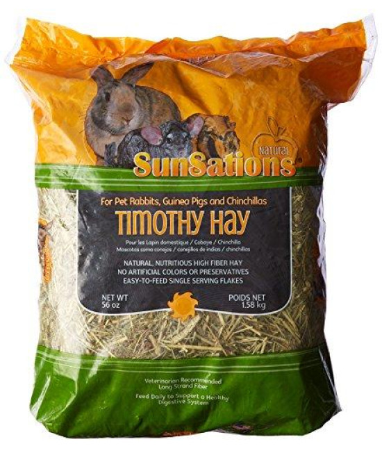 Sun Seed Company Sss88044 3-Pack Sunnatural Select Spring Harvest Small Animal Timothy Hay, 56-Ounce