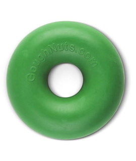 Goughnuts Original Medium Dog Chew Toy Ring for Aggressive Chewers from 30-70 Pounds in Green. Durable Rubber Dog Chew Toy for Medium Breeds and Power Chewers