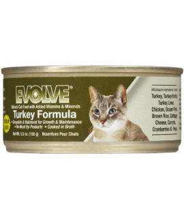 Evolve Classic Turkey Recipe Canned Cat Food, 5.5-oz, case of 24