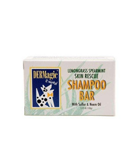 DERMagic Skin Rescue Shampoo Bar, Lemongrass & Spearmint, 99% Organic, 3.75 oz.
