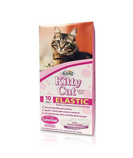 Alfapet Kitty Cat Pan Disposable, Elastic Liners- 10-Pack-for Large, X-Large, Giant, Extra-Giant Size Litter Boxes- with Sta-Put Technology for Firm, Easy Fit- Quick + Clever Waste Cleaners