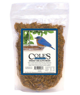 Cole's DRMW Dried Mealworm Bird Food, 3.52-Ounce