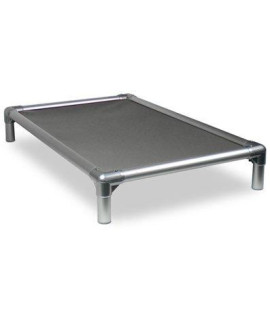 Kuranda All-Aluminum (Silver) Chewproof Dog Bed - XL (44x27) - Ballistic Nylon - Smoke