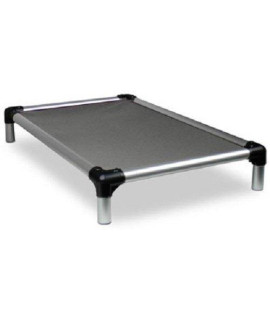 Kuranda All-Aluminum (Silver) Chewproof Dog Bed - Large (40x25) - Ballistic Nylon - Smoke