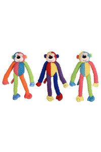 Multipet International DMP37812 Multicrew Monkey Plush Dog Toy, 17-Inch, Colors Vary, Assorted