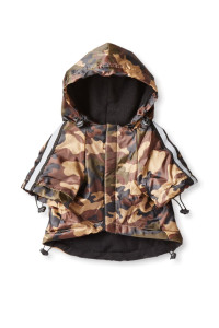 Pet Life DPF34115 Polyester Reflect-Sport Dog Rain Breaker with Removable Hood, Large, camouflage