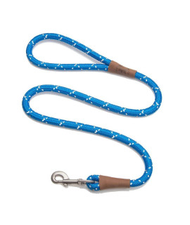 Mendota Pet Snap Leash - British-Style Braided Dog Lead, Made in The USA - Night Viz Blue, 12 in x 4 ft - for Large Breeds