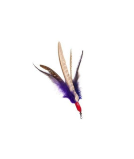 GoCat Da Bird Feather Cat Toy Super Refill with Extra Feathers, Handmade in The USA, Assorted Colors (1 Pack)