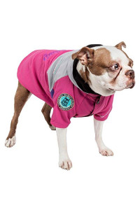 TOUCHDOG Mount Pinnacle Waterproof and Windproof Fashion Designer Insulated Pet Dog Coat Ski Jacket Hooded Raincoat, Small, Pink