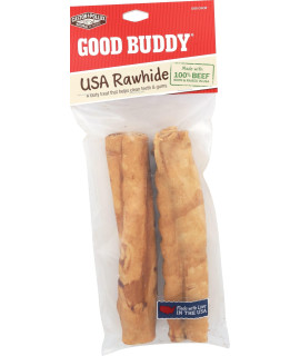 castor & Pollux good Buddy 7In Natural Rawhide Pressed Sticks 2 count