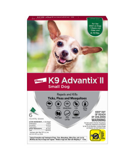 K9 Advantix Ii Flea And Tick Prevention For Small Dogs (4-10 Pounds), 6 Pack