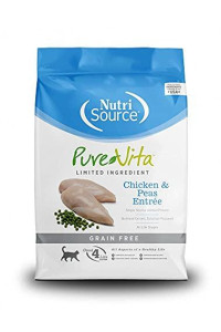 Pure Vita Grain Free Chicken And Peas Cat Food, 6.6-Pound