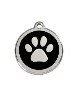 Red Dingo - Dog collar tag - Paw - 20 mm - Black