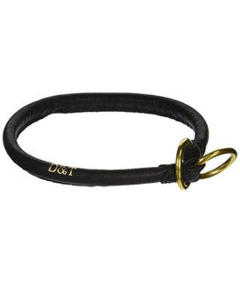 Dean and Tyler DESPERADO Rounded Dog choke collar with Brass Hardware - Black - Size 22-Inch by 12-Inch Diameter - Fits Neck 20-Inch to 22-Inch