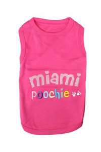 Pet ClothesMiami POOCHIEDog T-Shirt-Large